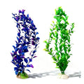 Aquarium Plants Decor,Fish Tank Plants Silk for Artificial Aquarium Plants Plastic Fake,2 Pack Fish Tank Decorations Aquarium Decorations（Green,Purple）