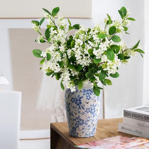 Melorca&Guilla Artificial Plants,6PCS 32" Green Faux Branches for Vase Faux Greenery Stems,Artificial Plants Fake Plants for Shop Garden Office Home Décor (6, Daphne) - color: Daphne