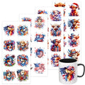 4 PCS Fourth of July Animals UV DTF Cup Wrap, Rub on Transfer Stickers for 16oz Glass Mugs, High Viscosity Permanent UV DTF Sticker, Coffee Cups, Water Bottles and Personalized Crafts - style: American Watercolor