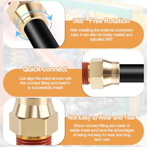 6PCS DOT Quick Push to Connect Brass Air Brake Fitting, Kalolary Brass Straight DOT Line Fittings 1/2"OD×1/2"NPT Thread Air Brake Line Fittings, Air Suspension Kit, Air Hose Repair Kit - size: Straight 1/2"OD ×1/2"NPT