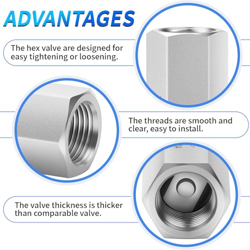 ChillWaves 304 Stainless Steel In-Line Siamese Check Valve 1/2" NPT Female Thread, One-Way Non-return Check Valve for Backflow Prevention(1-PACK) - size: 1/2" FNPT, style: Siamese Check Valve