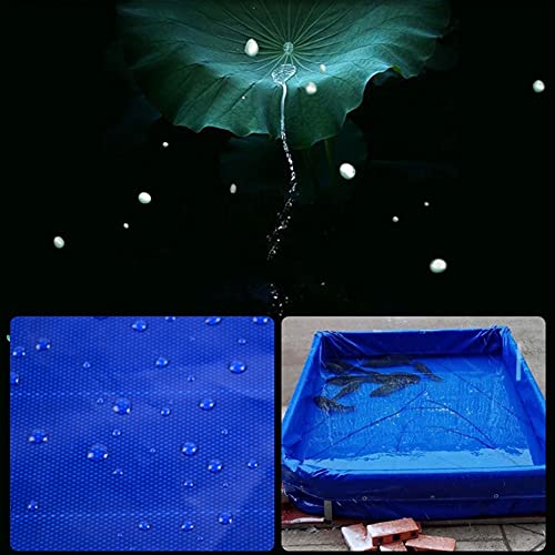 Versatile Aquarium Pool Outdoor Use Durable FoldableTemporary Fish Pond,Portable 5x3x1M Blue PVC Fish Pond Liner with Grommets Foldable & Durable Temporary Holding Tank for Saltwater Fish Ko - size: 5x3x1M