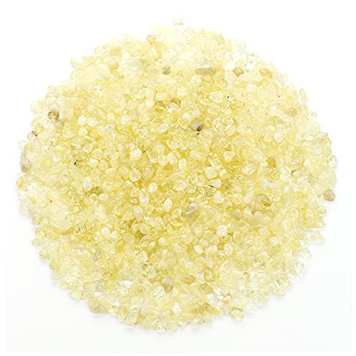 Cherry Tree Collection 1/2 Pound Polished Tumbled Gemstone Chips, Pebbles, Crystal Chips Bulk for Jewelry Making, Healing, Plants, Succulents, Aquariums, Decoration, Chakra (Lemon Jade) - color: Lemon Jade