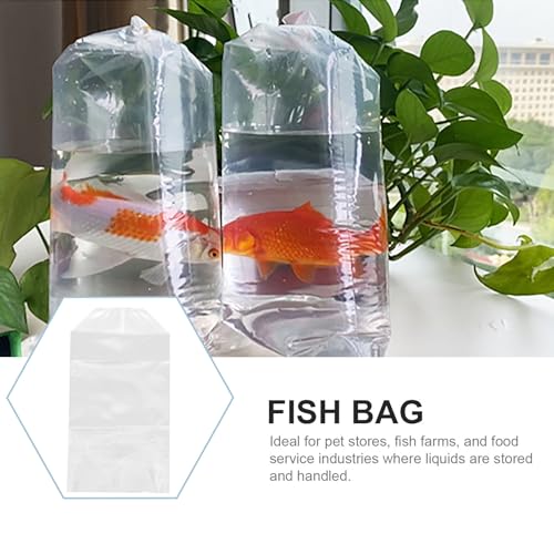FOMIYES 50pcs Aquarium Shipping Bags with Handle 20x35x12cm Live Fish Transport Bags Plastic Fish Packaging Containers for Shrimp with Elastic Bands for Safe Transport
