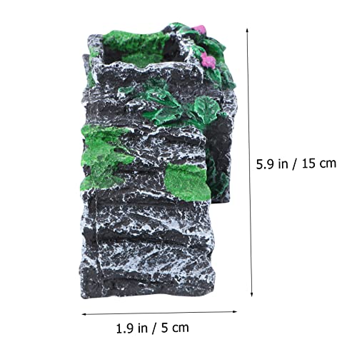 Yardwe Aquarium Landscaping Bridge Resin Turtle Hideout Fish Cave Ornament for Basking and Climbing Durable Design for Fish Tanks and Reptiles S