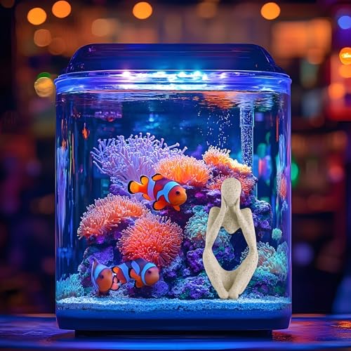 Fish Aquarium Decor Ornaments Minimalist Sandstone Resin Thinker Statue Fish Tank Decorations Small Accessories Abstract Home Decor Fish Toy for Betta Cichlid Goldfish Shrimps Hermit Crabs Turtle - color: Focused Thinking