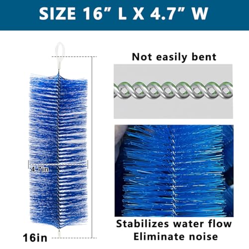 RINOO 2 Pcs Fish Pond Filter Brushes Set for Koi Pond Filter Fish Tank Aquarium Water Garden Pond Skimmer Filter Cleaning Brush 16 Inch by 4.7 Inch (Blue) - color: Blue, size: 16 in L - 2pcs