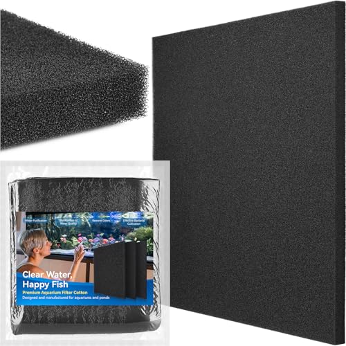 Borlech Aquarium Bio Filter Sponge Pad - Cut-to-Size Aquarium Filter Media for Fish Tank, Pond, Sump - Mechanical & Biological Filtration (18.5"x18.5"x0.8", 50PPI, 1 Pack) - size: 18.5"x18.5"x0.8" (50PPI) 1 PACK