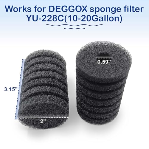 Aquarium Sponge Filter Replacement Sponges (4-Pack) for 228C (10-20 Gallon) - size: Replacement sponge（10-20 gallon）