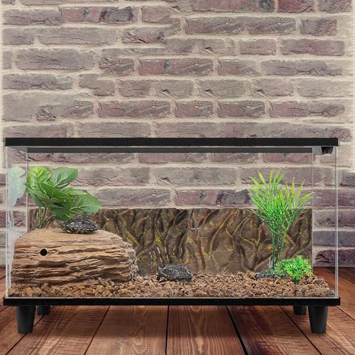 Cabilock Reptile Tank Background Board Turtle Habitat Decorative 3D Aquarium Decorative Waterproof Corrosion-Resistant Bark Texture Panel for Terrarium Fish Tank