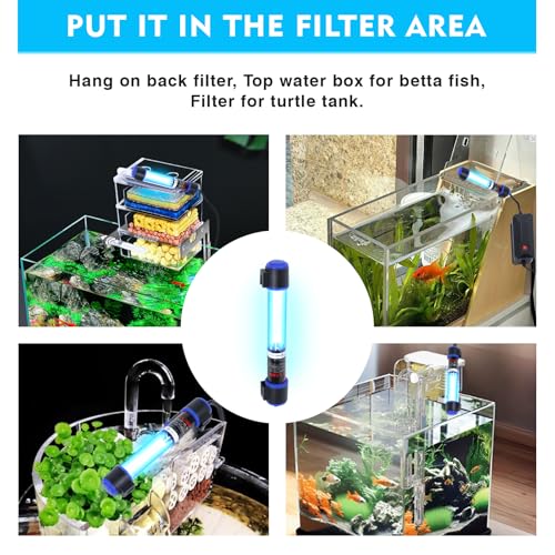 11W UVC Aquarium Light for Fish Tank and Pond – Quartz Tube Waterproof UV Lamp, Water Clarifier for Clearer Water - color: Switch, size: Switch 11w