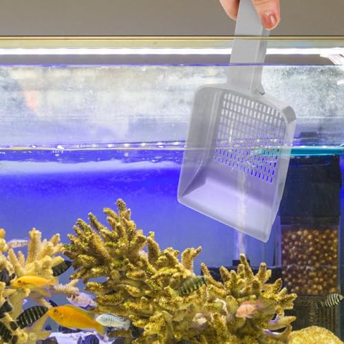 Toyvian Aquarium Sand Shovel Gravel Plastic Sediment Scoop Portable Fish Tank Soil Tool for Aquarium Substrate Maintenance