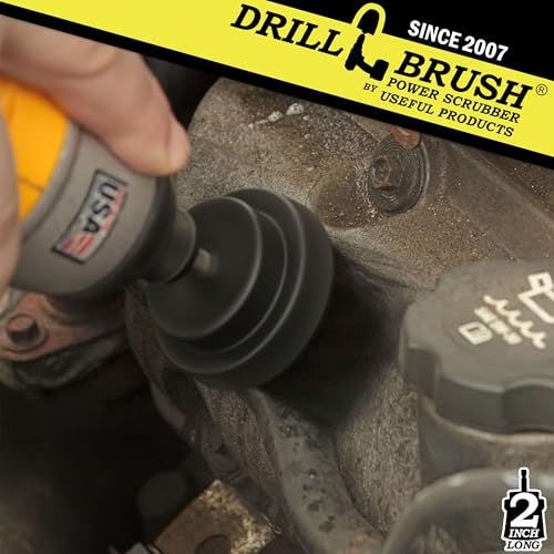 Cleaning Supplies BBQ Grill Brush - Cordless Drill Spin Brush Grill Cleaner - Rust Remover - Household Cleaning Tool for Backyard Accessories - Industrial Cleaning Grade Scrubbing Brush - Nylon Brush - color: Black