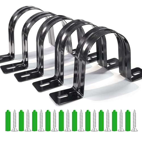 Dust Collection Hose and Pipe Holder Adjustable Hangers Bracket, Don’t Broken Like Plastic After Long Time, Durable Spray Iron, 5 PCS (Black, 2-1/2 Inch) - color: Black, size: 2-1/2 Inch