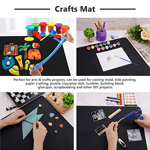 Gartful Silicone Sheets for Crafts, 3PCS Resin Jewelry Casting Molds Mats, Multipurpose Table Cover Placemat, Counter Top Protector Pad, Nonskid Nonstick, Black(15.7 x 11.8 inches) - color: Black, size: 3pcs - 15.7 x 11.8 inches