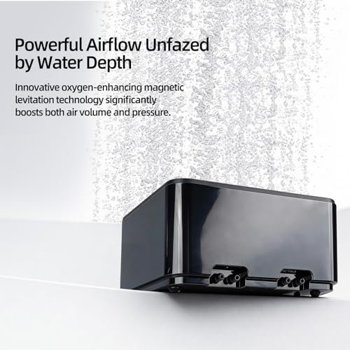 UPETTOOLS Aquarium Air Pump 10W – Ultra-Quiet Fish Tank Air Pump with 4 Outlets & Adjustable Flow Control, Powerful Oxygen Pump for Aquariums up to 200 Gallon