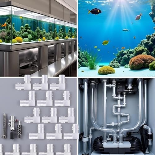 10 Pcs 3/8 Inch Plastic 90 Degree Hose Barb Elbows, Transparent L Tube Connectors, 2 Way Equal Barbed Joint Adapters for Boat Aquarium Hose Fittings
