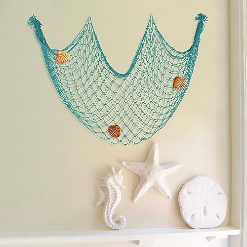2 Pack Fish Net Decorations for Party - color: Aqua