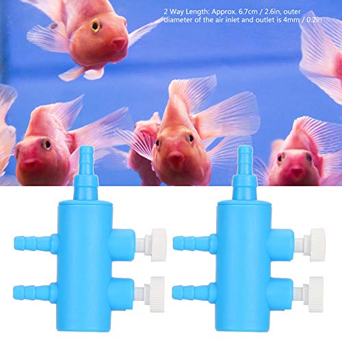 2Pcs Aquarium Air Control Lever Valve, Distributor Splitter Airline Tube Connector aquarium Air Tubing Airline Tubing Aquarium Air Pump Accessories for Fish (2 Way) - color: 2 Way