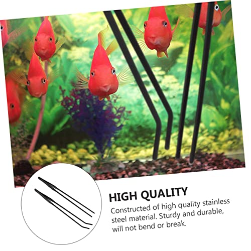 2pcs Aquatic Plant Cleaning Tools Set Straight Crooked Tweezers for Fish Tank Maintenance for Water Plants Aquascaping Easy to Use