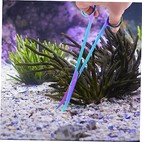 Vaguelly Stainless Steel Aquatic Scissors Professional Aquarium Plant Trimmer Tool for Cleaning Portable 10-inch Length for Aquascaping and Fish Tank Maintenance