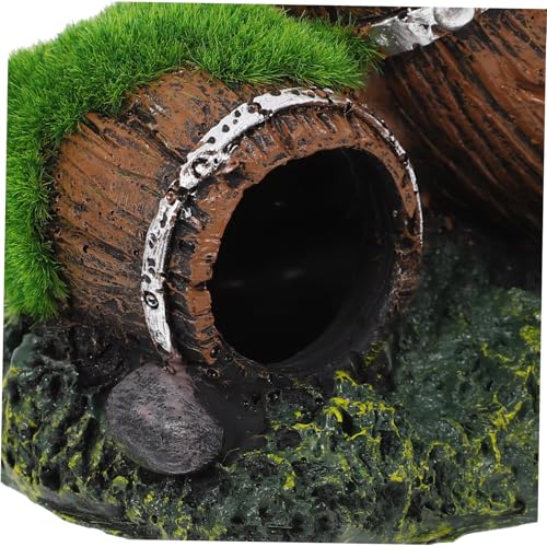 Happyyami Fish Tank Resin Decoration Aquarium Ornaments for Betta Fish Hideout Small Rustic Tank Accessories for Aquatic Environments