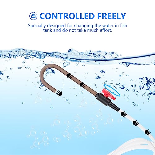 ULTECHNOVO Aquarium Water Filler, Hanging Aquarium Supplies Aquariums Accessories Fish Gravel Spill Conter Free Clamp Tank Pipe Type Vacuum for Automatic Device
