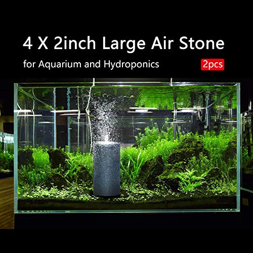 2Pcs 4 X 2-inch Large Air Stones Cylinder for Hydroponic Systems, Ponds, Aquarium, Fish Tank
