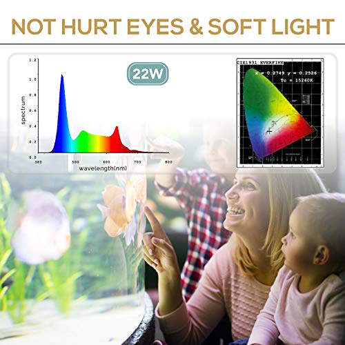 hygger 22W 24/7 Lighting Aquarium LED Light, Sunrise-Daylight-Moonlight Mode and DIY Mode, Adjustable Timer Adjustable Brightness Fish Tank Light with Extendable Bracket 7 Colors for Planted Tank - size: 22W for 24~30inch Tank