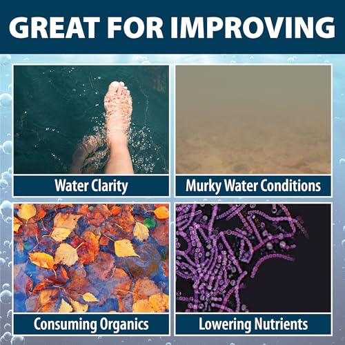Airmax PondClear Liquid Bacteria for Lakes, Ponds & Water Garden Treatments, Natural Bio Clarifier & Cleaner for Crystal Clear Water, Remove Nutrients & Noxious Odor, Fish, Pet & Plant Safe, 1 Gallon - size: 128 Fluid Ounces