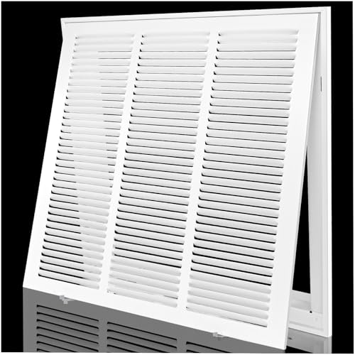 Return Air Filter Grille 18x18,Air Return Vent Cover for 18"W x 18"H Duct Opening,Steel HVAC Vent Covers for Wall and Ceiling,Holds 1" Thick AC Filter - size: For 18''W×18''H-Duct Opening