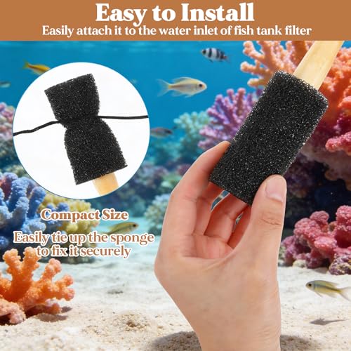 12PCS Pre Filter Sponge, Aquarium Filter Sponge 0.87" Aquarium Intake Sponges Replacement AquariumFilter Accessories for Freshwater Saltwater Aquariums Fish Tank FilterAccessories