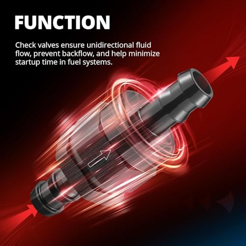 EVIL ENERGY 1/2" Check Valve, One Way Non-Return Valve Fitting Aluminum Black - size: 1/2