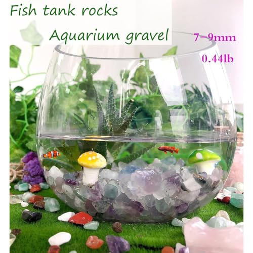 0.44Ib Crystal Chips Bulk Tumbled Crushed Stones Garden Tool for Fountain Vase Filler Planters Decorative Fish Tank Potted