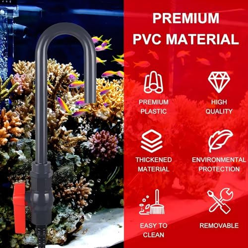 Replacement for Python Hands-Free and Spill Free Aquarium Hook 5-55 Gallon | 14in Siphon Hose BPA-Free PVC ABS | Hands-Free Flow Valve | Garden Hose 1/2" 5/8" 3/4"