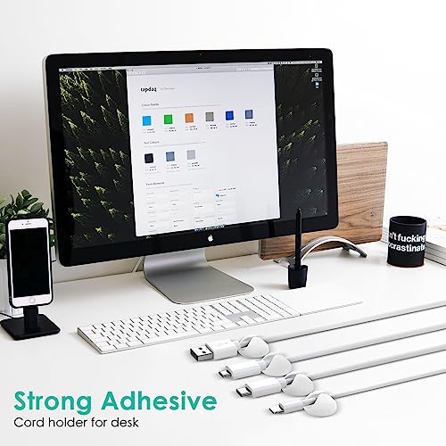 12 Pack Cable Clips, Znben Wire Organizer Holder Adhesive Cord Management Charger Wire Holder Clips for Desk, Home, Office, Car, Cubicle, Nightstand White - color: White, size: Small