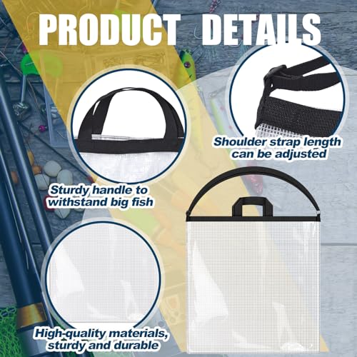 WinnerWhy 2 pcs Fishing Tournament Weigh-In Pouch 24” x 24” Waterproof Live Catch & Release Sack Airtight Fish Handling Gear for Bass & Walleye Competitions