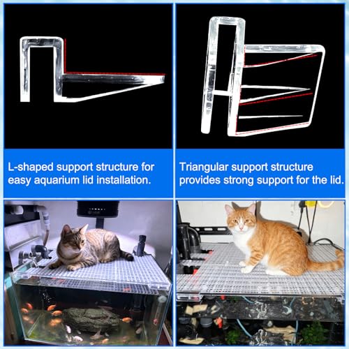 NestBasics 6pcs Transparent Aquarium Lid Clips,Rimless Fish Tank Glass Cover top Support,Aquarium Hood Holder, Acrylic and Glass Aquarium top Clips,fit 5-6mm Thickness Glass - size: 6pcs 5-6mm clips
