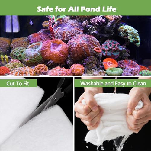 Classic Pond Filter Pad Aquarium Media 18"x72"x1", 9 Ft² White Thicker Reusable Replacement Washable Pad,Fish Pond Filter Material for Koi Outdoor Ponds Aquarium - size: 18“x72"x1"