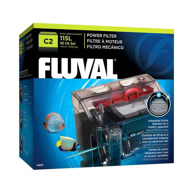 Fluval C2 Power Filter, Fish Tank Filter for Aquariums up to 30 Gal. - size: C2