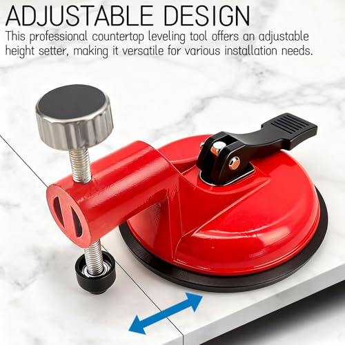 Suction Cup Tile Leveling Tool - Professional Countertop Leveler, Adjustable Height Setter for Floor and Wall Installation, for Marble Wooden Floors Glass and Tile Alignment