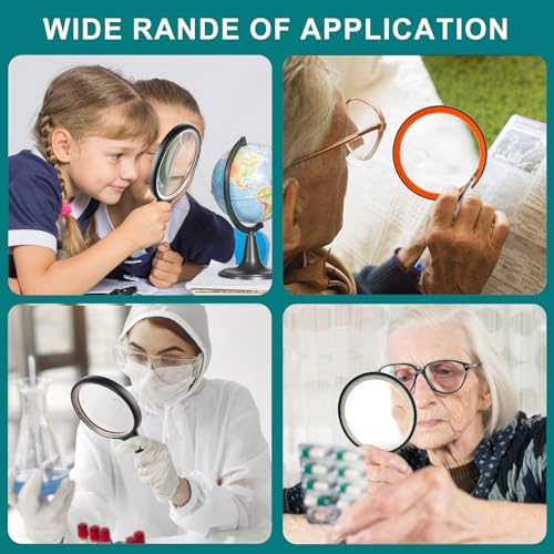 Large Magnifying Glass with 36 LED Light and Case, 10X 20X 45X Handheld Illuminated Lighted Magnifier with 1 UV Light for Seniors Reading, Inspection, Coins, Exploring Close Work - style: Magnifier with 36 LED Light and Case