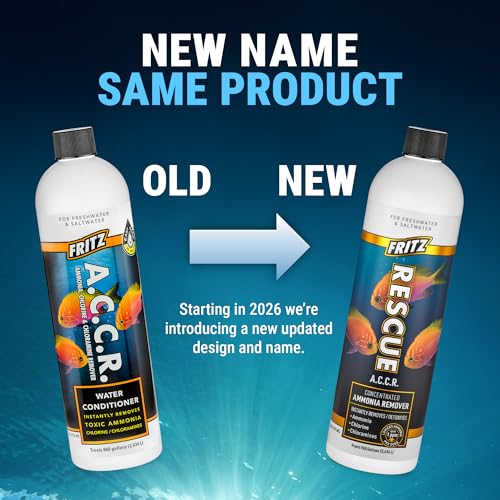 Fritz Aquatics ACCR Water Conditioner Instantly Removes Toxic Ammonia/Chlorine & Chloramines for Fresh & Salt Water Aquariums (16-Ounce) - size: 16 oz