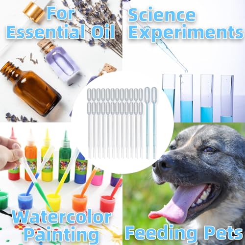 Zkupanx 1mL Pipettes Dropper 100PCS, Premium Disposable Plastic Transfer Pipette for Essential Oils, Lab, Health Care, Crafts, Measuring and Transferring a Variety of Liquids - Eye Dropper - size: 1mL 100PCS