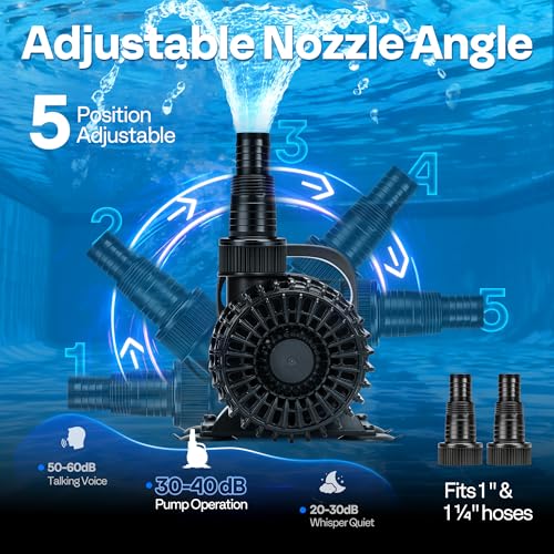 VIVOHOME Electric 120W 2700GPH Submersible Water Pump for Koi Pond Pool Waterfall Fountains Fish Tank and Aquarium - size: 2700GPH