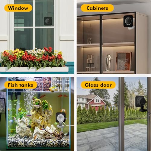 2 Pack MagitcSee Window Mount Fits for Aqara G100, No Drill No Screws Strong Adhesive Camera Holder, Anti-Theft Cam Bracket for Glass Window, Home Security Camera Accessories, Black - color: Black