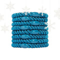 L. Erickson Teal Blue Hair Ties for Thick Hair, Grab & Go Ponytail Holders, 8 Pack, Peacock, Thick No-Crease Bands with Strong Hold, Damage-Free Design, Bold Vibrant Style - color: Peacock