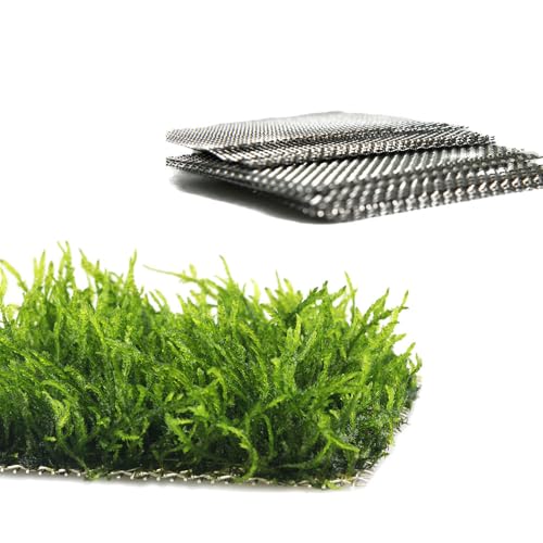 LINLAN 24 Pieces 3.1X3.1in (8X8cm) Aquarium Moss Mesh, 304 Stainless Steel Aquatic Moss Wall, Easy to Cut, for Fixing and Propagating Aquatic Mosses, DIY Aquarium Filtration, and Aquascaping - size: 24 PCS