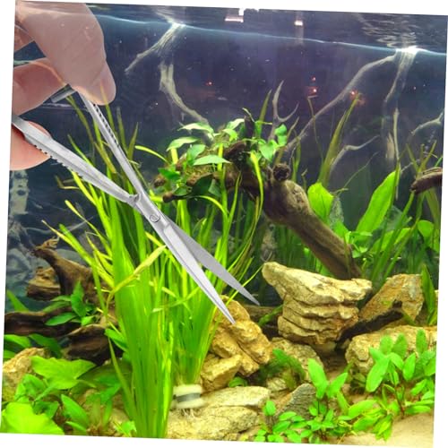 UPKOCH Professional Stainless Steel Aquarium Scissor Portable Spring Scissors for Pruning Aquatic Plants Water Grass Trim Tool for Fish Tanks and Landscape Maintenance