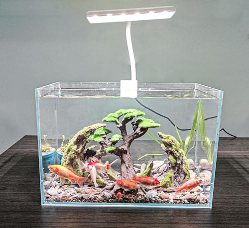 Novelsite Fish Tank Decor- Small Bonsai Trees with Faux Moss- Aquarium Decoration Aqua scaping- Made of Sandstone, Goldfish Betta Fish Tank Decorations - color: Tree-little, size: Tree-Little-s